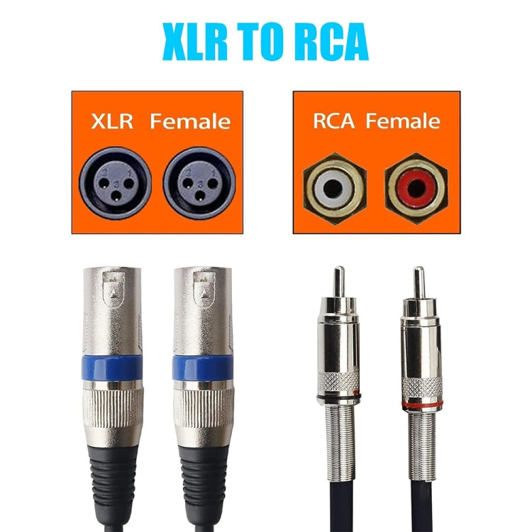 2RCA Male 2XLR Caron Female Speaker Audio Balance Cable — view 12