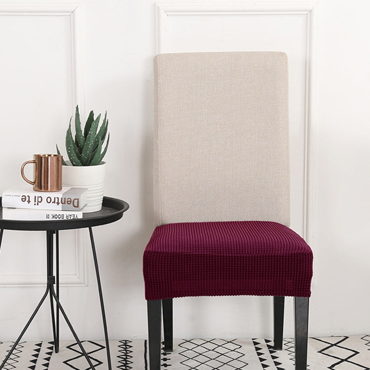 Knitted Padded Chair Cushion Cover — Grey + Blue