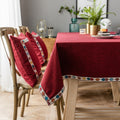 Solid Color Waterproof Tablecloth Linen Rectangular Tablecloth, 90x130cm, 130x180cm, 130x130cm