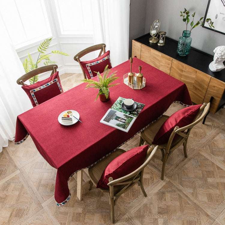Solid Color Waterproof Tablecloth Linen Rectangular Tablecloth, 90x130cm, 130x180cm, 130x130cm — 130x240cm