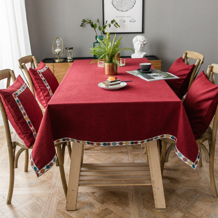 Solid Color Waterproof Tablecloth Linen Rectangular Tablecloth, 90x130cm, 130x180cm, 130x130cm — 140x260cm