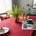 Solid Color Waterproof Tablecloth Linen Rectangular Tablecloth, 90x130cm, 130x180cm, 130x130cm — 130x300cm