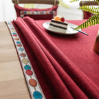 Solid Color Waterproof Tablecloth Linen Rectangular Tablecloth, 90x130cm, 130x180cm, 130x130cm — Red