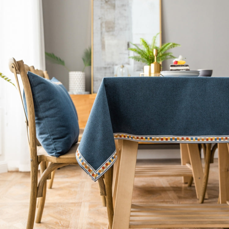 Solid Color Waterproof Tablecloth Linen Rectangular Tablecloth, 90x130cm, 130x180cm, 130x130cm — view 11