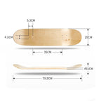 Four-wheeled Skateboard 8-layer Maple Double Raised Skateboard Surface Roughcast Board