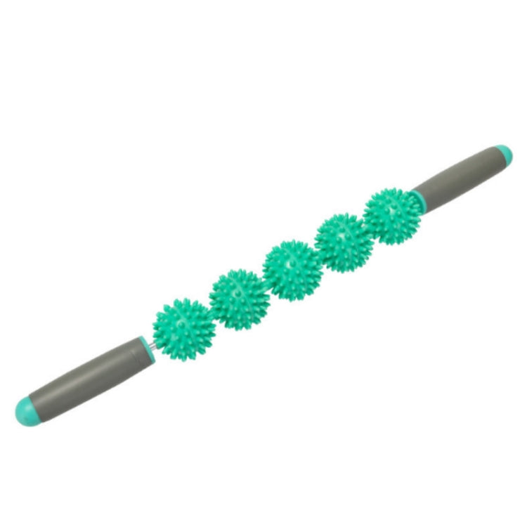 5 Ball Muscle Massage Relax Hedgehog Ball Yoga Stick Roller Stick — Orange