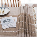 Rectangle Cotton Linen Tassels Dining Tablecloth Wedding Party Kitchen Home Decoration Table Cover — 140x140cm