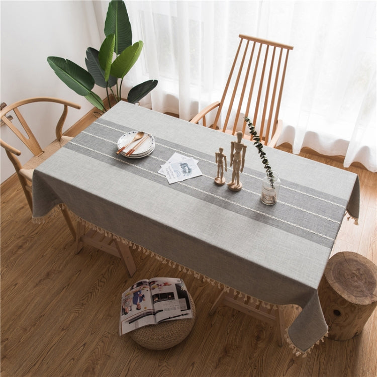 Rectangle Cotton Linen Tassels Dining Tablecloth Wedding Party Kitchen Home Decoration Table Cover — view 43