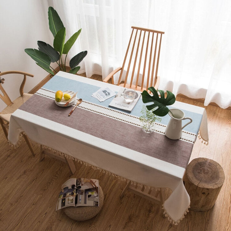 Rectangle Cotton Linen Tassels Dining Tablecloth Wedding Party Kitchen Home Decoration Table Cover — view 50