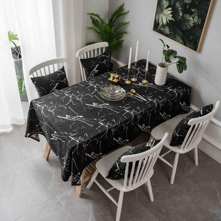Marble Pattern Minimalist Tablecloth Cover Table Cloth Cotton Linen Dust-proof Cabinet Cloth — 140x180cm