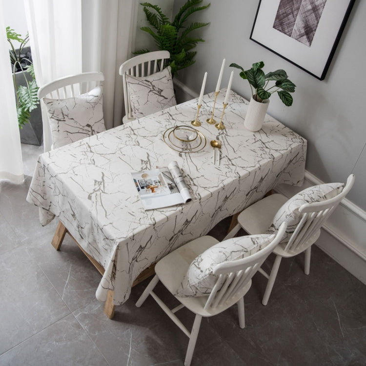 Marble Pattern Minimalist Tablecloth Cover Table Cloth Cotton Linen Dust-proof Cabinet Cloth — 140x300cm