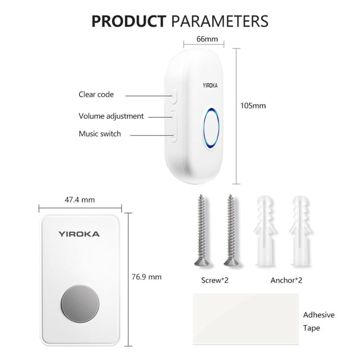 Yiroka Wireless Doorbell Smart Doorbell Digital Doorbell for the Elderly — view 4