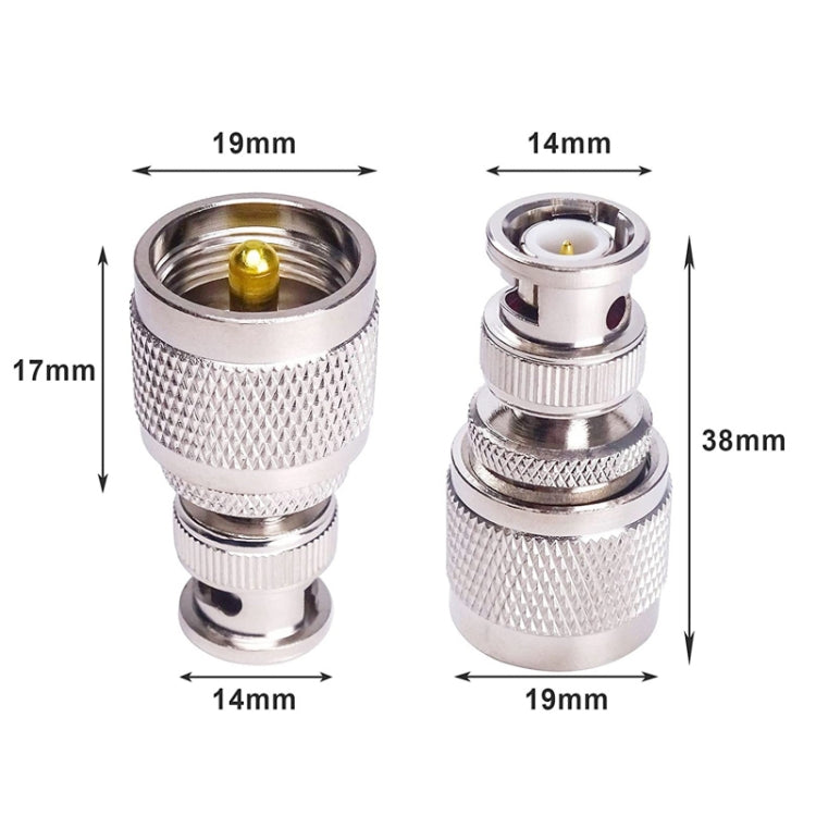 PL259 BNC Male To UHF Male Straight RF Coax Adapter Convertor — view 3