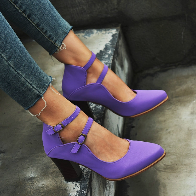 Women Shoes Plus Size Double Buckle Heel Heels — view 22