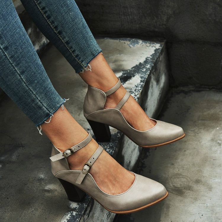 Women Shoes Plus Size Double Buckle Heel Heels — view 23