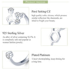 Bee Honeycomb S925 Sterling Silver Open Ring — view 4