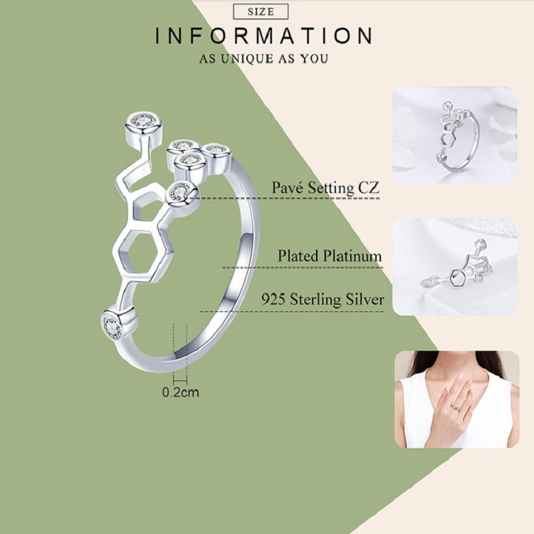 Bee Honeycomb S925 Sterling Silver Open Ring — view 5