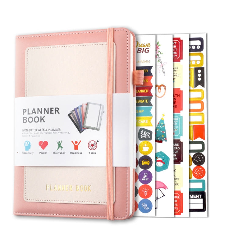 YMX-018 A5 Weekly Plan Monthly Plan Book Self-Regulation Strap Notebook — Gray