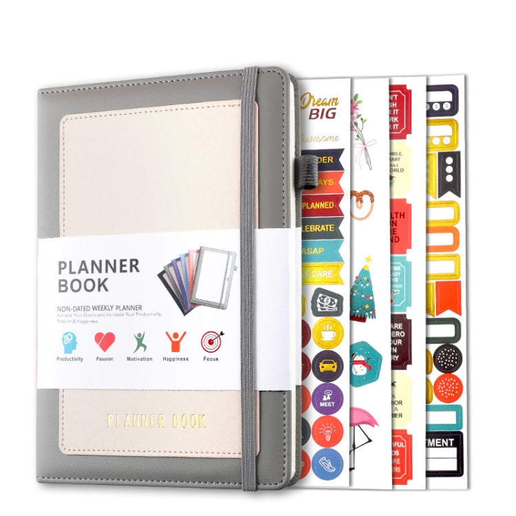YMX-018 A5 Weekly Plan Monthly Plan Book Self-Regulation Strap Notebook — view 12