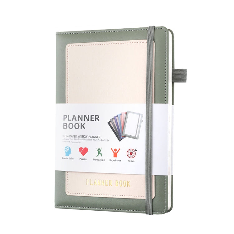 YMX-018 A5 Weekly Plan Monthly Plan Book Self-Regulation Strap Notebook — With Stickers