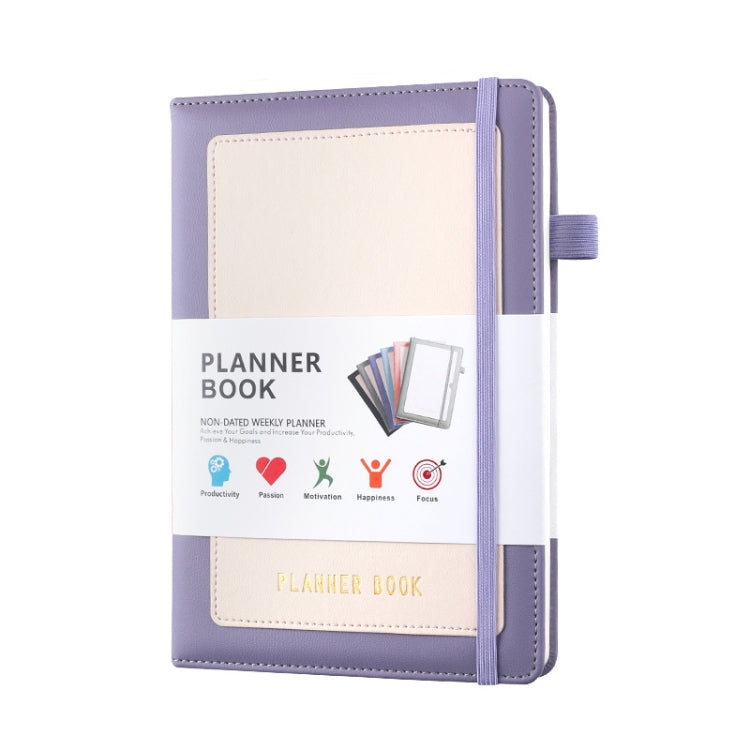 YMX-018 A5 Weekly Plan Monthly Plan Book Self-Regulation Strap Notebook — Purple