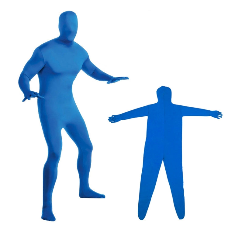 Photo Stretchy Body Green Screen Suit Video Chroma Key Tight Suit — Blue Split