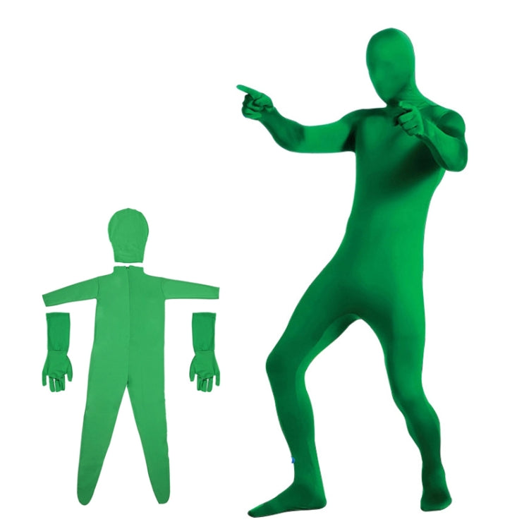 Photo Stretchy Body Green Screen Suit Video Chroma Key Tight Suit — Green One-piece