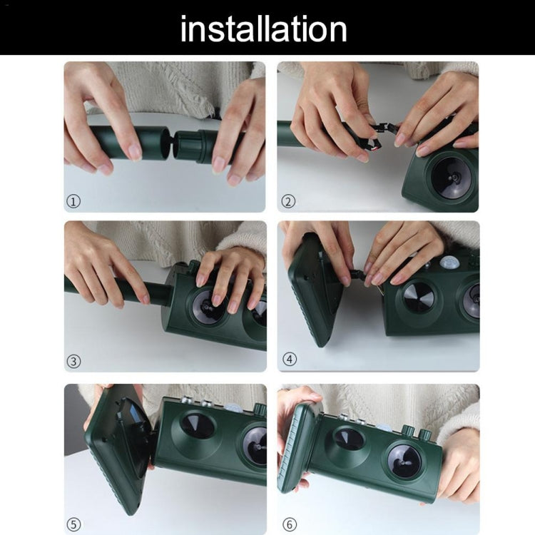 Outdoor Solar Animal Repeller Ultrasonic Vibration Multi-functional Snake Repeller