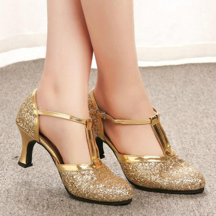 Women Shoes Sequined Soft-Heeled Latin Heels — 39