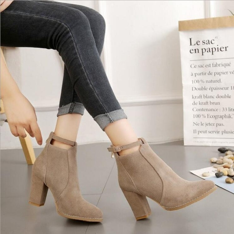 Women Shoes Suede Boots Pointed High Heels — view 12