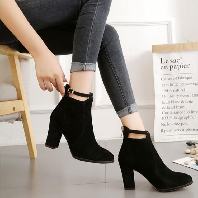 Women Shoes Suede Boots Pointed High Heels — view 13