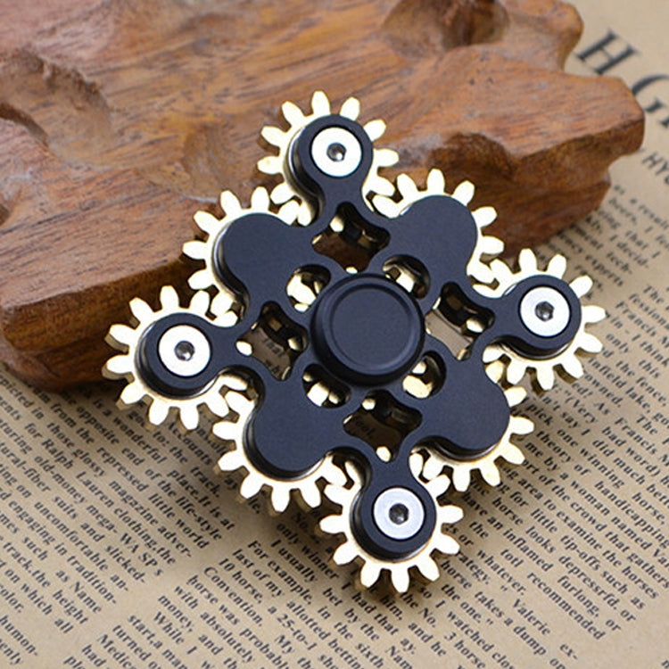 Nine Pure Copper Gear Linkage EDC Fidget Spinner Decompression Toy — Nine Gear(Black)
