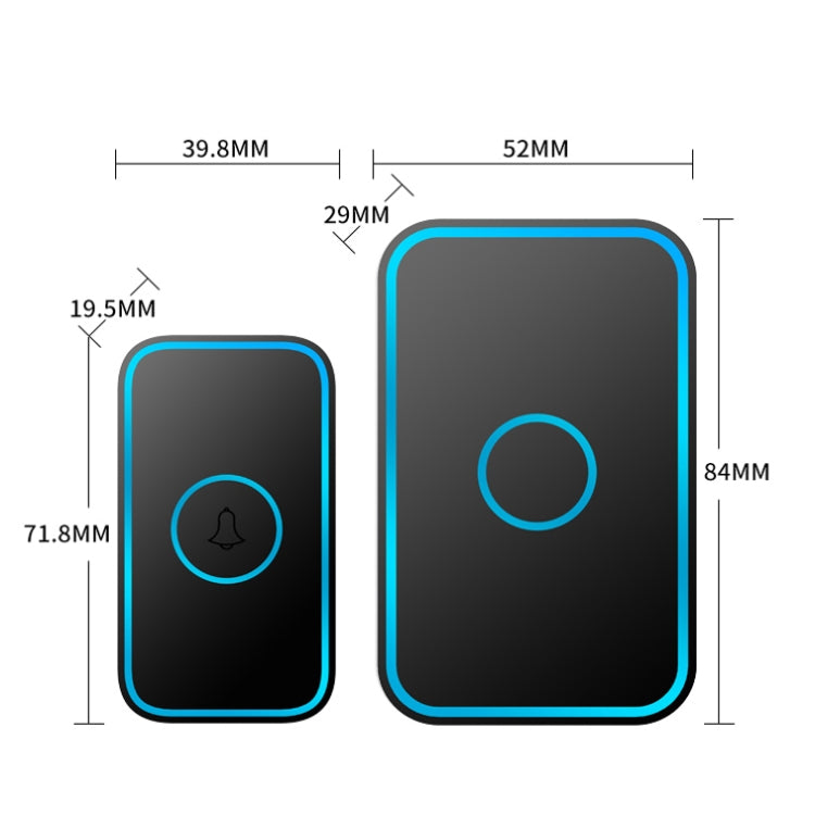 CACAZI A78 Long-Distance Wireless Doorbell Intelligent Remote Control Electronic Doorbell