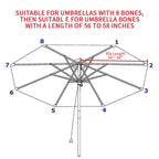 Polyester Parasol Replacement Cloth Round Garden Umbrella Cover