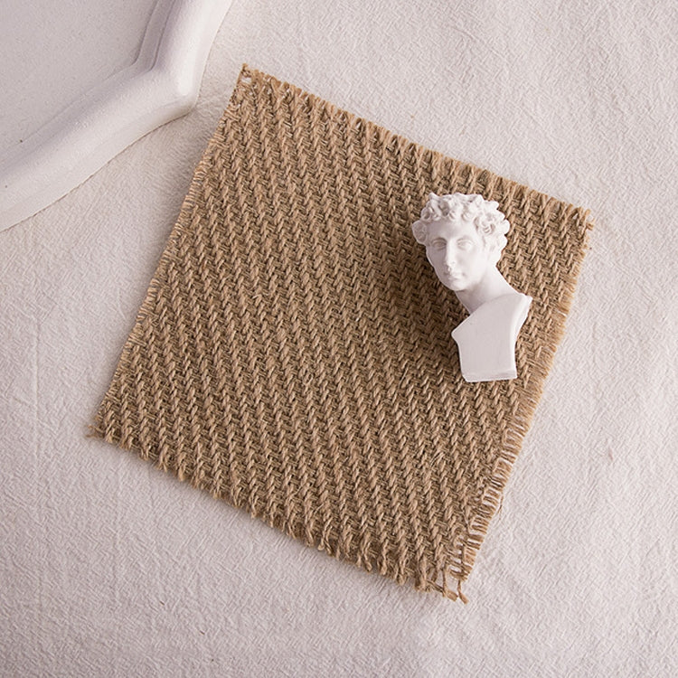 10 PCS 12x12cm Torn Edges Vintage Coarse Jute Scented Candle Coaster Photography Decoration Props — view 8
