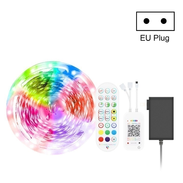 Bluetooth Suit Smart Music Sound Control Light Strip Waterproof 5050 RGB Colorful Atmosphere LED Light Strip With 24-Keys Remote Control — 5M 150 LEDs