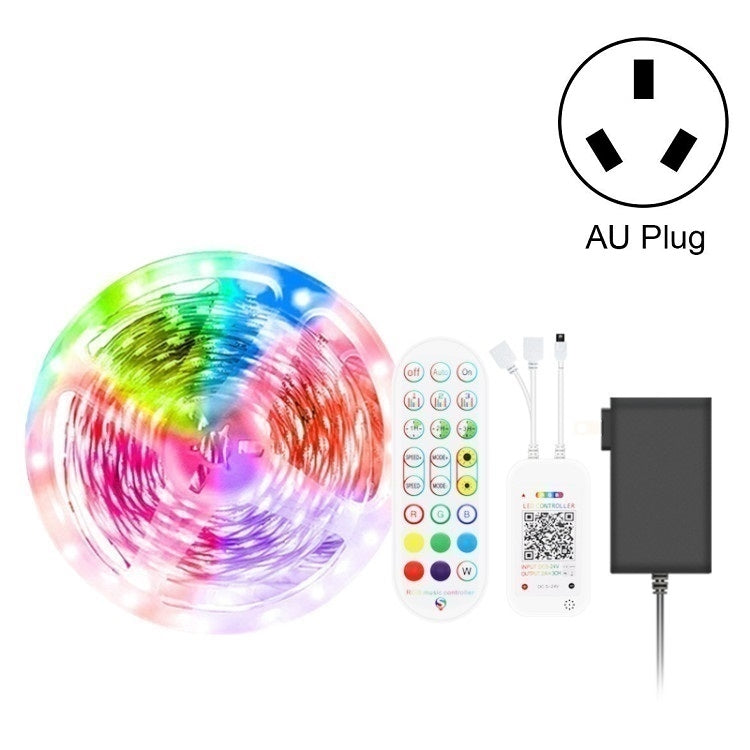 Bluetooth Suit Smart Music Sound Control Light Strip Waterproof 5050 RGB Colorful Atmosphere LED Light Strip With 24-Keys Remote Control — 10M 300 LEDs