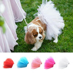 Summer Pet Dress Up Half-length Mesh Skirt — White