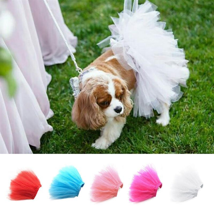 Summer Pet Dress Up Half-length Mesh Skirt — White