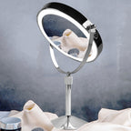Desktop Double-SidedRound LED Luminous Makeup Mirror Liftable Magnifying Mirror