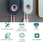 Paste Type Automatic Toothpaste Squeezer Set Wall-mounted Toothpaste Toothbrush Rack — Cherry Blossom Powder
