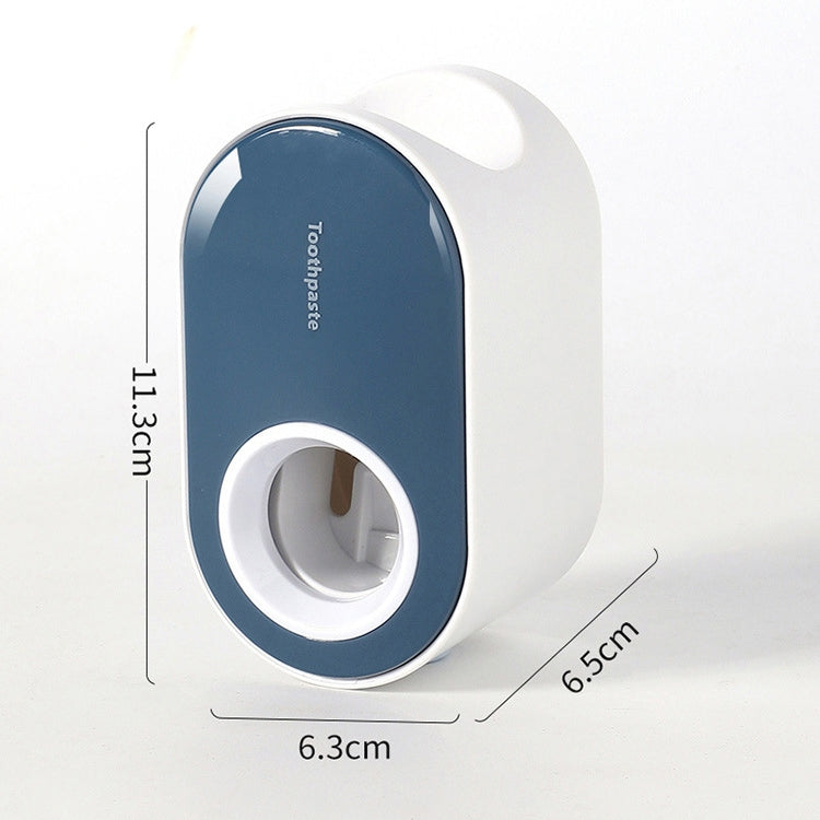 Automatic Toothpaste Squeezing Wall-mounted Toothpaste Rack — White+Ocean Blue