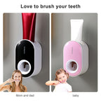 Automatic Toothpaste Squeezing Wall-mounted Toothpaste Rack — White+Green