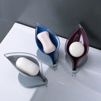 5 PCS Creative Bathroom Free Punching Sucker Transparent Leaf Drain Soap Storage Box — view 11