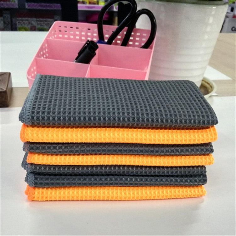 Pineapple Lattice Microfiber Lint-free Absorbent Honeycomb Car Washing Towel