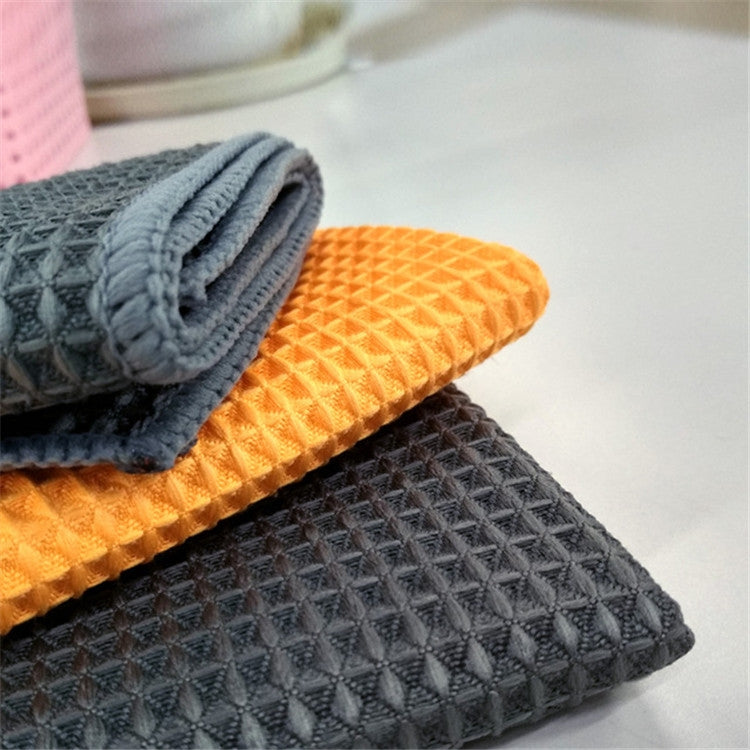 Pineapple Lattice Microfiber Lint-free Absorbent Honeycomb Car Washing Towel