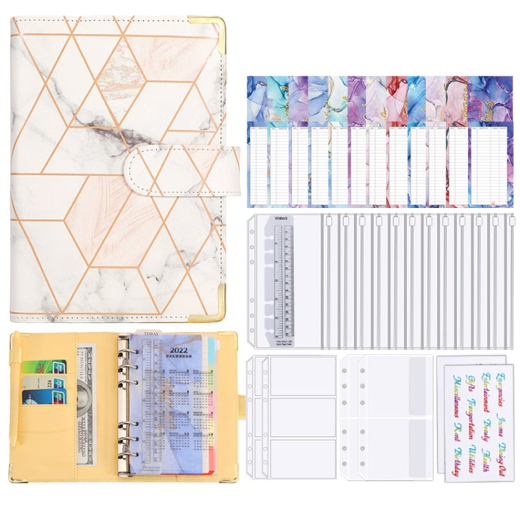 A6 Loose-leaf Notebook Budget Book Marbled Handbook, Style: