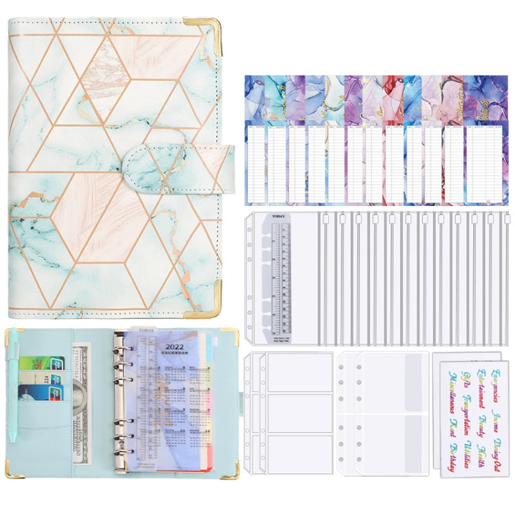 A6 Loose-leaf Notebook Budget Book Marbled Handbook, Style: