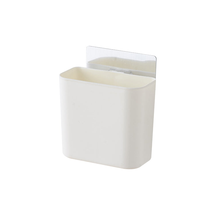 Bathroom Rack Wall-mounted Suction Cup Free Punch Storage Box Washstand Toothbrush Toothpaste Rack — White