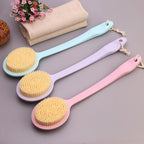 2 PCS Back Massage Bath Brush Nylon Brush Head Long Handle Bath Rubbing Brush — Pink